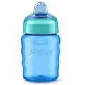 Philips Avent SCF553/05 kubek niekapek 260 ml w kolorze niebieskim z miętową nakrętką i miękkim silikonowym ustnikiem – bezpieczny kubek do nauki picia