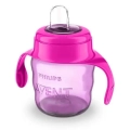 Różowy kubek niekapek Philips Avent SCF551/03 200 ml z miękkim silikonowym ustnikiem i ergonomicznymi uchwytami, idealny do nauki samodzielnego picia