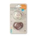 Opakowanie dwóch smoczków silikonowych Babyono 1669 Night & Day, BPA free