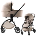 Wyjątkowy wózek Britax-Römer Rio Teak Style 2w1 w stylowym, naturalnym odcieniu beżu. Połączenie elegancji, funkcjonalności i bezpieczeństwa dla malucha od pierwszych dni życia