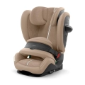 Stylowy beżowy fotelik samochodowy Cybex Pallas G3 i-Size Plus Almond Beige z systemem ISOFIX i wentylowaną tkaniną
