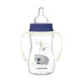 Butelka antykolkowa Canpol babies EasyStart Sleepy Koala 240 ml ze smoczkiem, świecącymi uchwytami i nadrukiem śpiącego misia koali.