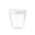 Przezroczysty pojemnik Canpol babies 12/204 z białą pokrywką do przechowywania mleka matki lub posiłków dla niemowląt, pojemność 180 ml.