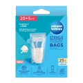 Canpol babies torebki do przechowywania mleka matki 25 szt. (150 ml) – sterylne, szczelne i samostojące woreczki BPA free, bezpieczne do mrożenia pokarmu do 6 miesięcy.