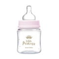 Różowa butelka do karmienia Canpol babies Little Princess 120 ml z silikonowym smoczkiem i motywem złotej korony