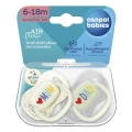 Opakowanie smoczków Canpol babies LoveMum&Dad 6–18m z etui do sterylizacji i silikonowymi smoczkami świecącymi w ciemności.