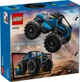 Tył opakowania LEGO City Monster Truck 60402 przedstawiający niebieski monster truck w akcji oraz minifigurkę kierowcy.