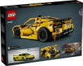 Tylna strona pudełka LEGO Technic Chevrolet Corvette Stingray 42205 z prezentacją funkcji pojazdu.