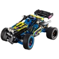Złożony model LEGO Technic 42164 Wyścigowy Łazik Terenowy z widocznym ruchomym silnikiem, sportowymi oponami i kolorowymi detalami.