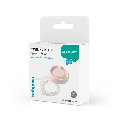 BabyOno 1002 Twinny KIT III zestaw części zamiennych – opakowanie z nakładką i drenem do laktatora