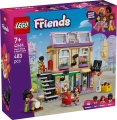 LEGO Friends 42653 Music Shop & Apartment z ilustracją zestawu i informacją o 483 elementach.