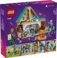 Tył opakowania LEGO Friends 42651 przedstawiający wnętrze lecznicy dla zwierząt, konia Thunder oraz minilaleczki podczas opieki nad zwierzętami.