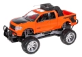 Pomarańczowe auto terenowe RC Junior 27MHz dla dzieci – widok z boku na model z dużymi kołami.