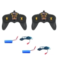 Piloty RC, akumulatory i kable USB – pełny zestaw akcesoriów do ładowarki i wywrotki RC 2w1.