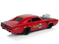 Czerwone auto RC Muscle Car 1:20, widok z tyłu i boku, model Fast 99.