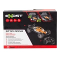 Opakowanie zestawu Exost Star Drive, samochód zdalnie sterowany RC w kolorze pomarańczowym, przedstawienie funkcji i parametrów na pudełku.
