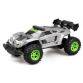 Auto RC Exost Pro Future X w kolorze srebrnym, widok z prawego przodu, terenowe opony i sportowy spojler.