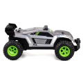 Profil boczny samochodu RC Exost Pro Future X, srebrna karoseria i duże terenowe koła.