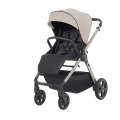 Wózek spacerowy Espiro Only Way 519 vanilla beige w kolorze waniliowo-beżowym, z regulowanym siedziskiem i dużą budką.