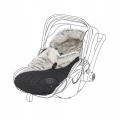 Uniwersalny śpiworek do fotelika samochodowego KIDDY BABY SOFTMUFF zamontowany w nosidełku, zapewniający ochronę przed zimnem.