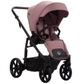 Wózek spacerowy Bebetto Fluxo 01 z różową tapicerką, stelaż Brown, regulowane siedzisko i budka.