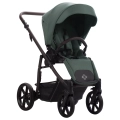 Bebetto Fluxo 04 wózek spacerowy z zieloną tapicerką, stelaż Brown, duża budka ochronna.