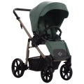 Wózek spacerowy Bebetto Fluxo 04 z zieloną tapicerką, stelaż Kaszmir, regulowane siedzisko i stabilna konstrukcja.