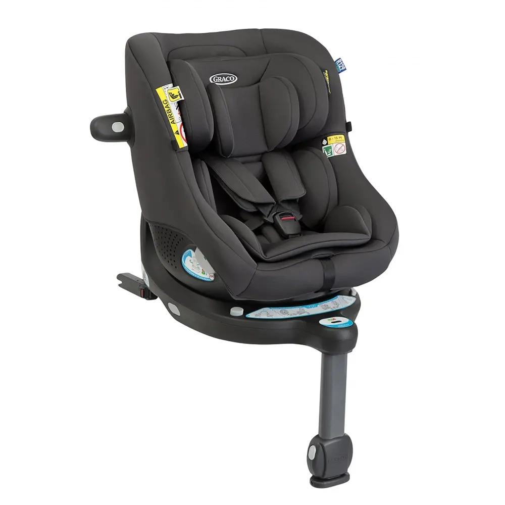 Fotelik samochodowy Graco Turn2Me DLX i-Size R129 iron z bazą ISOFIX i nogą stabilizującą