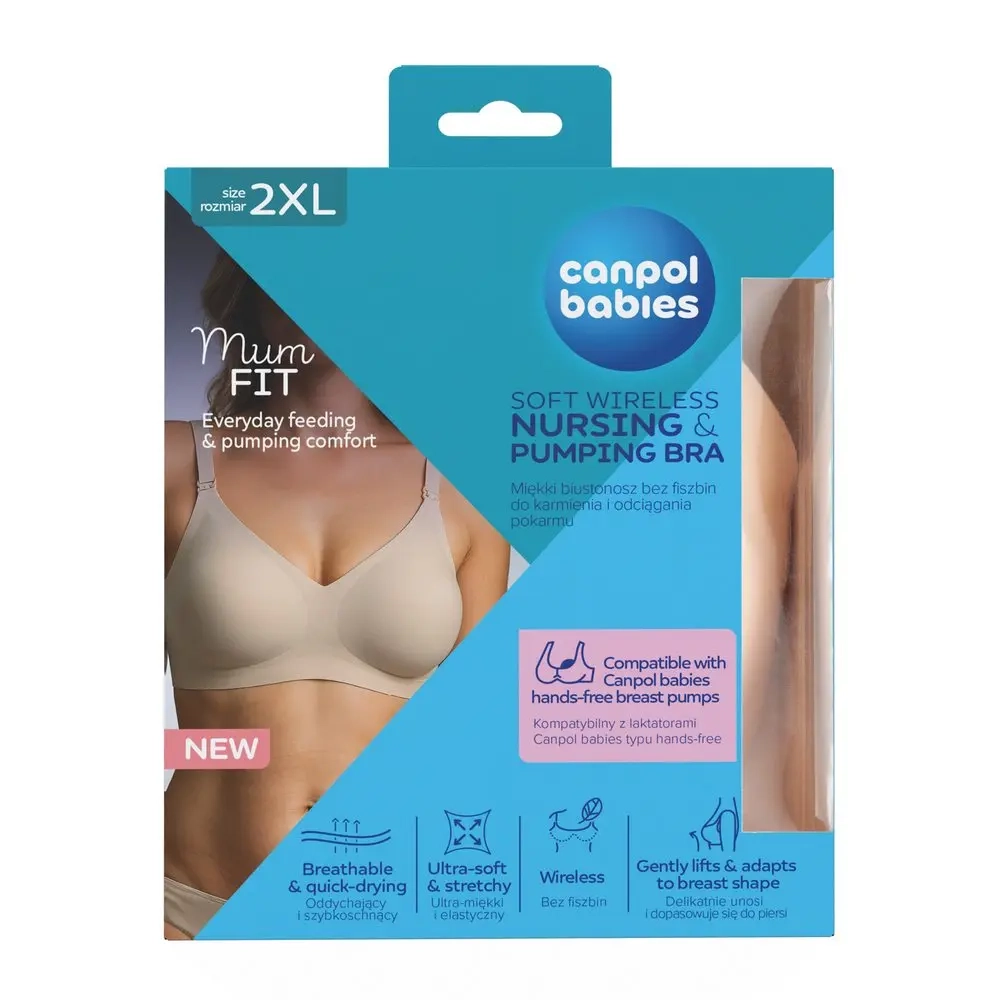 Opakowanie biustonosza do karmienia i odciągania Canpol babies MumFIT rozmiar 2XL, bezfiszbinowy stanik dla mam karmiących