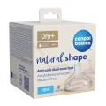 Opakowanie antykolkowego smoczka Canpol babies 21-750 Natural Shape 0m+ do butelek szerokich EasyStart, dwustrefowy silikonowy smoczek dla niemowląt