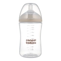 Antykolkowa butelka dla niemowląt Canpol babies 35-401 Natural Shape 260 ml BPA free z czytelną skalą i silikonowym smoczkiem imitującym pierś mamy