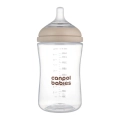 Butelka Canpol babies 35-401 Natural Shape 260 ml ze smoczkiem silikonowym DuoFlex, ergonomiczna butelka dla noworodka zmniejszająca ryzyko kolki