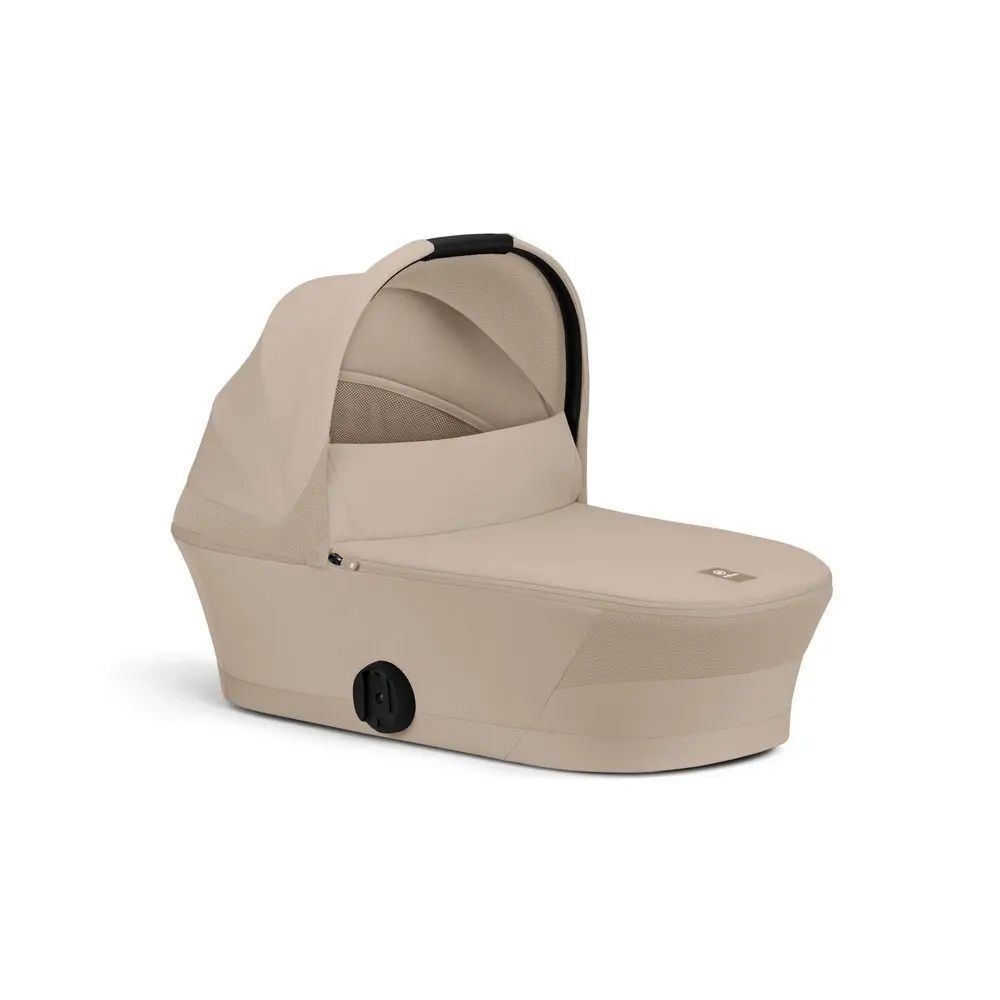 Cybex Melio gondola do wózka Almond Beige w kolorze beżowym z budką XXL UPF50+ dla noworodka
