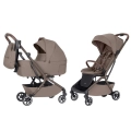 Spacerówka Carrello Magia CRL-6555 w kolorze cocoa beige, lekki wózek dziecięcy 2w1 ze zwrotnymi kołami i dużą budką przeciwsłoneczną