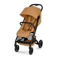 Nowoczesny CYBEX Beezy musztardowy cinnamon yellow wózek spacerowy to lekki i składany model z ochroną przeciwsłoneczną UPF50+, idealny na codzienne spacery.