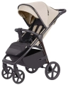 Jasnobeżowy sable beige wózek spacerowy Carrello Bravo Plus CRL-5515 z amortyzacją i regulowanym podnóżkiem