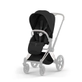 Cybex Priam Style tapicerka siedziska czarna sepia black wózek spacerowy premium z dużą budką i pasami bezpieczeństwa