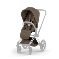 Cybex Priam Style tapicerka siedziska brązowa Coconut Brown stylowy wózek spacerowy regulowane siedzisko i budka