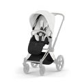 Cybex Priam Style tapicerka siedziska Off White biało czarna nowoczesny wózek spacerowy z regulacją oparcia