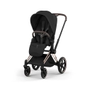 Wózek spacerowy Cybex Priam Style sepia black czarny z ramą rosegold i amortyzowanymi kołami premium