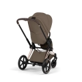 Cybex Priam coconut brown  wózek spacerowy widok z tyłu regulowane siedzisko duży kosz zakupowy nowoczesna konstrukcja