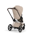 Cybex Priam Style cozy beige wózek spacerowy widok z tyłu regulowane siedzisko duży kosz zakupowy nowoczesna konstrukcja
