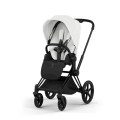 Wózek spacerowy Cybex Priam Style off white z matową czarną ramą i komfortowym siedziskiem dla dziecka