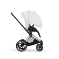 Cybex Priam Style off white wózek spacerowy z dużą rozkładaną budką przeciwsłoneczną UPF50+ ochrona dziecka przed słońcem