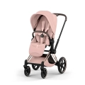 Cybex Priam Style wózek spacerowy peach pink z elegancką ramą rosegold i amortyzacją na każdą nawierzchnię