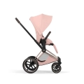 Cybex Priam Style peach pink siedzisko przodem do kierunku jazdy wózek spacerowy dla dziecka odkrywanie świata komfort jazdy