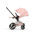 Cybex Priam Style peach pink siedzisko rozkładane do pozycji leżącej ergonomiczny wózek spacerowy komfort snu dziecka