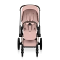Cybex Priam Style peach pink wózek spacerowy widok z przodu elegancki design pasy bezpieczeństwa i komfortowe siedzisko