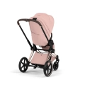 Cybex Priam Style peach pink wózek spacerowy widok z tyłu regulowane siedzisko duży kosz zakupowy nowoczesna konstrukcja