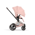 Cybex Priam Style peach pink wózek spacerowy z dużą rozkładaną budką przeciwsłoneczną UPF50+ ochrona dziecka przed słońcem